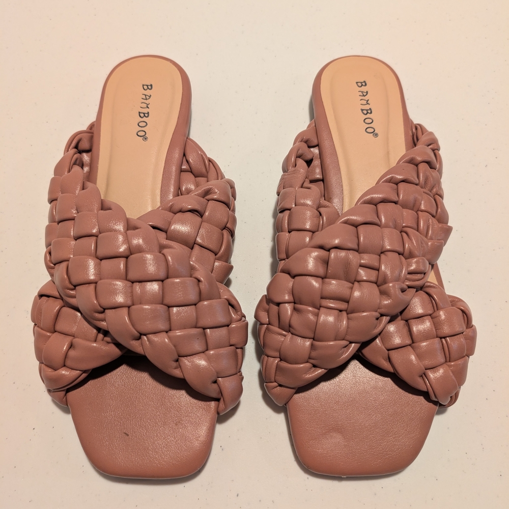 Bamboo Women's Tan Woven Sandals